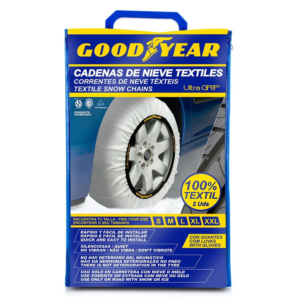 7 mm Car Passenger Snow Chains TUV and ONORM Approved Size 065 Goodyear 77951 